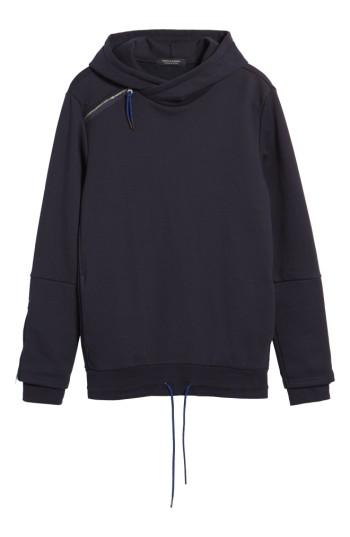 Men's Scotch & Soda Zip Shoulder Hoodie - Blue