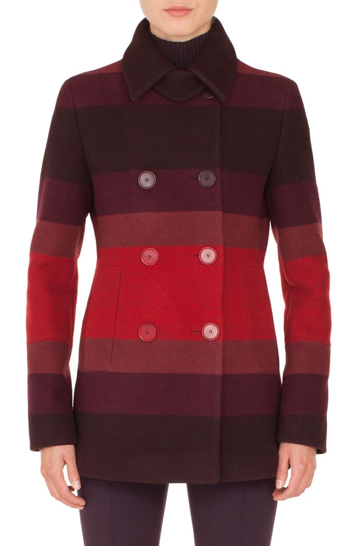Women's Akris Punto Multicolor Stripe Double Breasted Jacket
