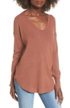 Women's Dreamers By Debut Laced Up V-back Sweater - Burgundy