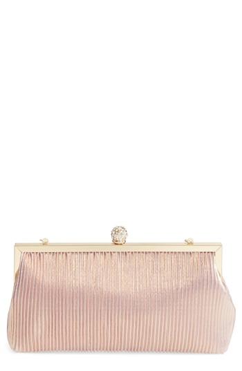 Nina Aneka Pleated Shine Clutch - Pink