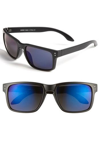 Kw 'envoy' Mirrored Sunglasses Matte Black/
