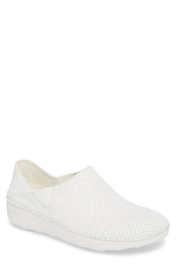 Men's Fitflop(tm) Superloafer Perforated Slip-on Sneaker M - White