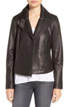 Women's Cole Haan Leather Moto Jacket - Black