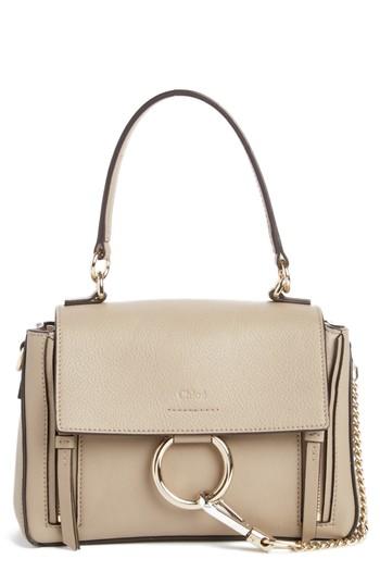 Chloe Mini Faye Day Leather Crossbody Bag - Grey