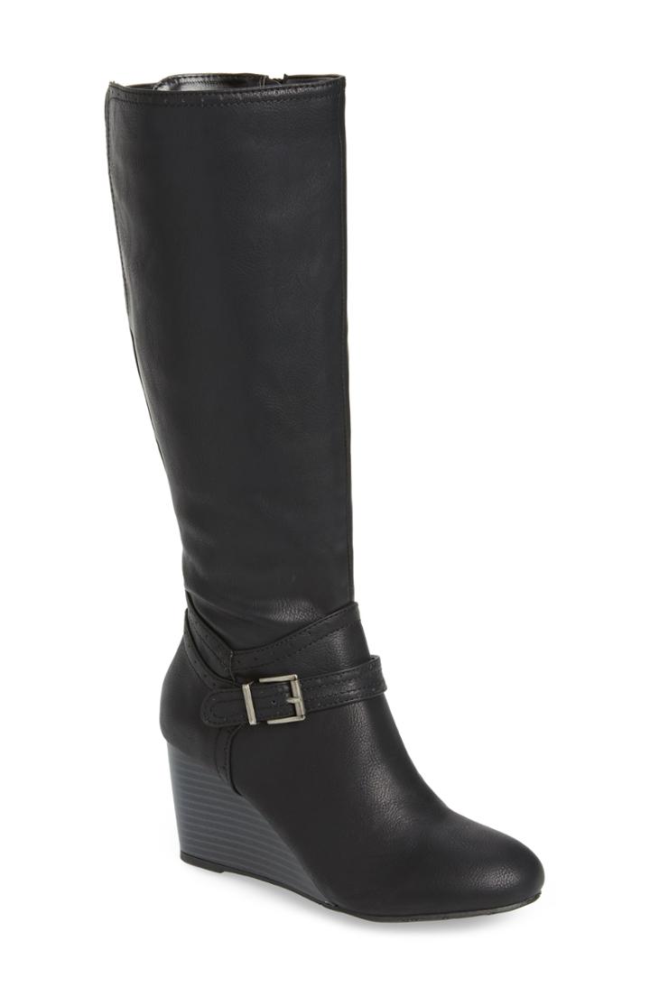 Women's Mia Claretta Knee High Wedge Boot .5 M - Black