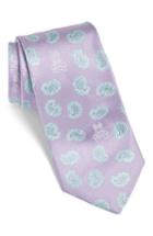 Men's Psycho Bunny Paisley Bunny Silk Tie, Size - Purple
