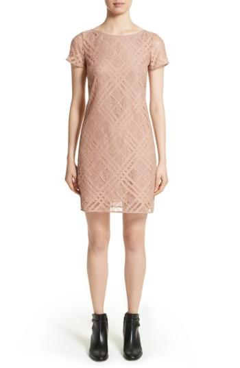 Women's Burberry Liberty Check Lace Shift Dress