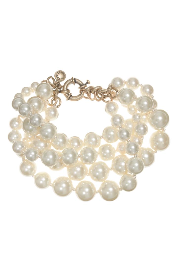 Women's J.crew Imitation Pearl Twisted Hammock Bracelet