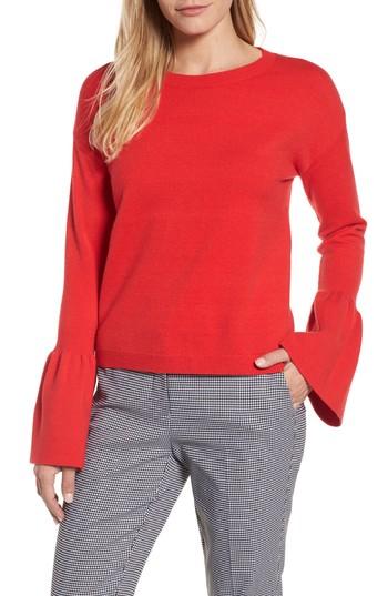Women's Halogen Bell Sleeve Sweater - Red