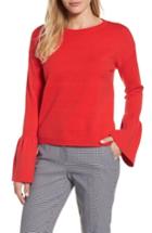 Women's Halogen Bell Sleeve Sweater - Red