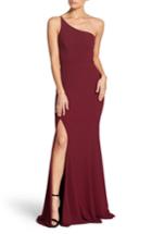 Women's Dress The Population Amy One-shoulder Crepe Gown - Burgundy