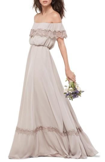 Women's Wtoo Inna Off The Shoulder Chiffon Blouson Gown