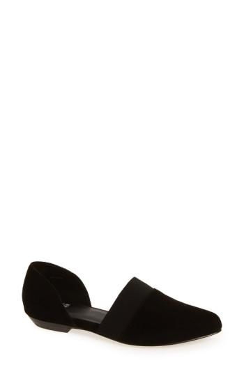 Women's Eileen Fisher 'flute' Pointy Toe Flat M - Black