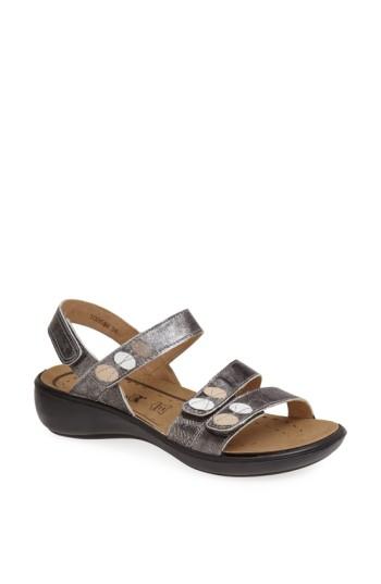 Women's Romika 'ibiza 55' Leather Sandal -5.5us / 36eu - Metallic