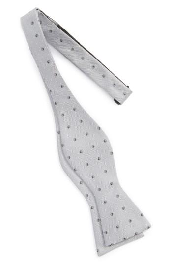 Men's Calibrate Dot Silk Bow Tie, Size - Grey