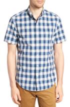 Men's J.crew Regular Fit Stretch Heathered Poplin Sport Shirt - Blue