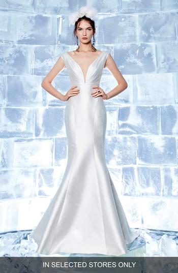 Women's Ines By Ines Di Santo Blanche Duchess Satin Mermaid Gown, Size In Store Only - Ivory