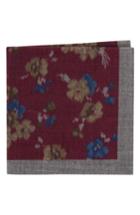 Men's Ted Baker London Floral Wool Pocket Square, Size - Red