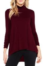 Women's Vince Camuto Ruched Sleeve Turtleneck - Burgundy