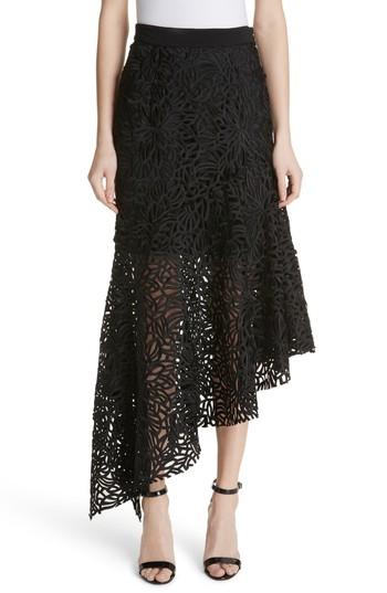 Women's Milly Flounce Hem Lace Skirt - Black