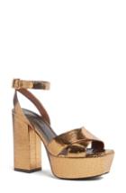Women's Saint Laurent Farrah Platform Sandal .5us / 38.5eu - Metallic