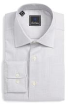 Men's David Donahue Regular Fit Check Dress Shirt .5 32/33 - Grey