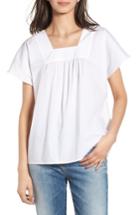 Women's Hinge Square Neck Poplin Top - White
