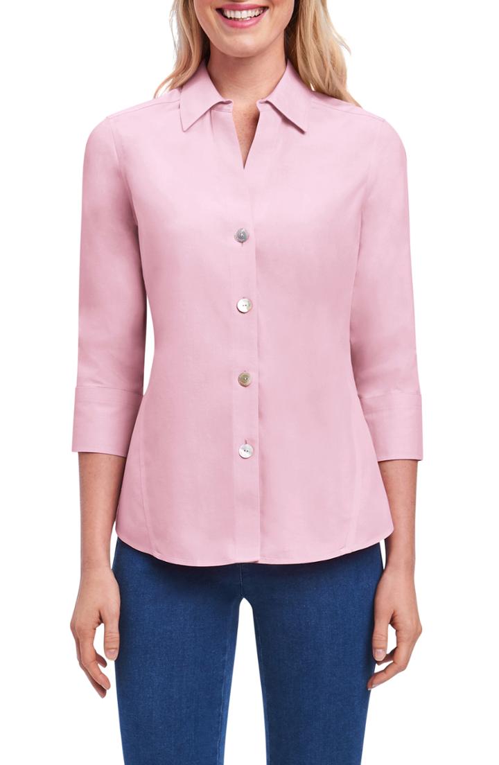 Women's Foxcroft Paityn Non-iron Cotton Shirt - Pink