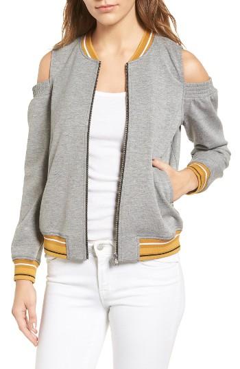 Women's Trouve Cold Shoulder Bomber Jacket