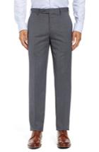 Men's Zanella Curtis Flat Front Stretch Wool Blend Trousers - Grey