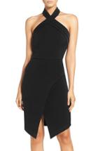 Women's Adelyn Rae Halter Asymmetrical Sheath Dress - Black