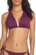 Women's Becca Color Code Halter Bikini Top, Size Ddd - Purple