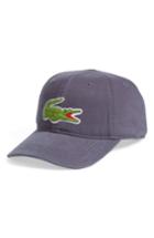 Men's Lacoste 'big Croc' Logo Embroidered Cap - Grey