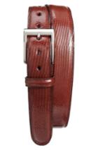 Men's Torino Belts Lizard Leather Belt - Cognac