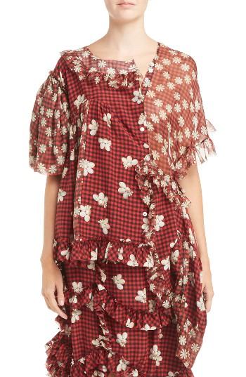 Women's Simone Rocha Gingham Silk Blouse
