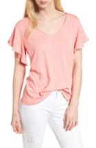 Women's Caslon Flounce Short Sleeve Tee - Pink