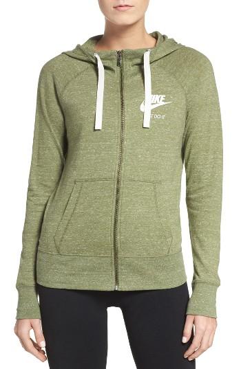 Women's Nike Gym Zip Hoodie - Green