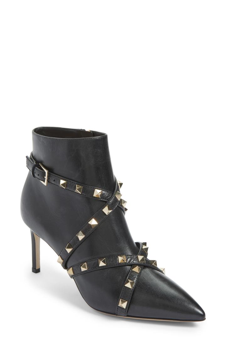 Women's Valentino Garavani Rockstud Wrapped Bootie Us / 37eu - Black