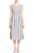 Women's Lafayette 148 New York Ximena Stripe Cotton & Linen Dress