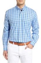Men's Tailorbyrd Inkberry Regular Fit Plaid Sport Shirt - Blue