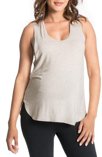 Women's Bun Maternity Maternity/nursing Swing Tank - Beige