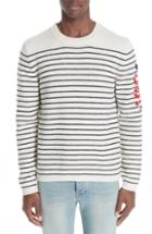 Men's Gucci Kingsnake Striped Wool Sweater, Size - Burgundy