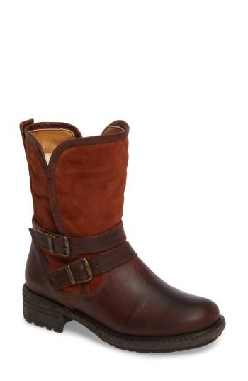 Women's Bos. & Co. 'sahara' Buckle Strap Waterproof Bootie -8.5us / 39eu - Brown