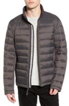 Men's Black Rivet Water Resistant Packable Puffer Jacket - Grey