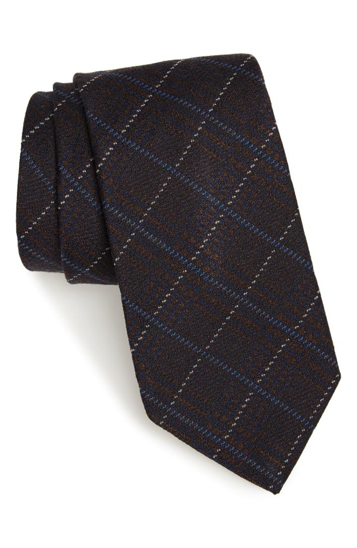 Men's Nordstrom Men's Shop Cadeo Plaid Wool & Silk Tie