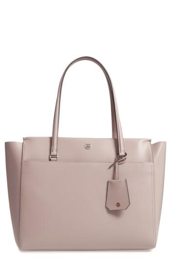 Tory Burch Parker Leather Tote - Grey