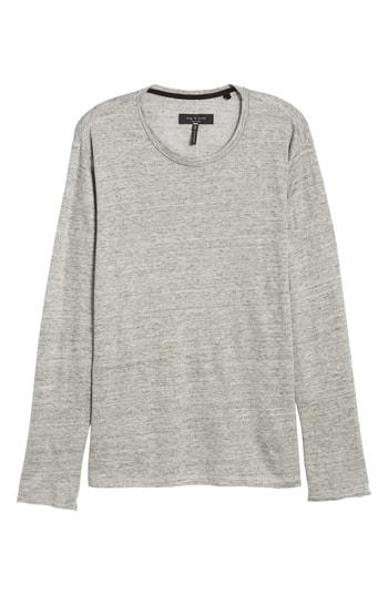 Men's Rag & Bone Owen Linen Long Sleeve T-shirt, Size - Grey