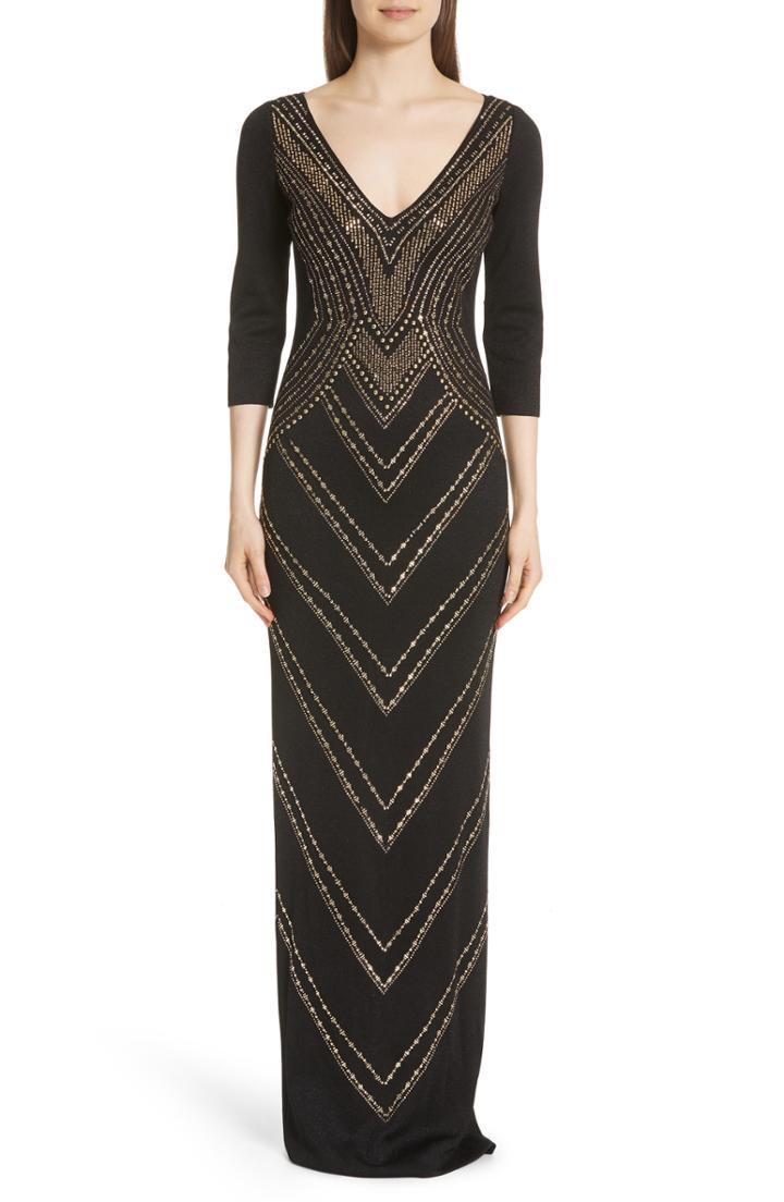 Women's Akris Leather Inset Double Face Wool Blend Dress