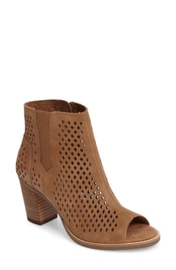Women's Toms Majorca Peep Toe Bootie .5 M - Brown