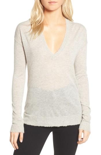 Women's Zadig & Voltaire V-neck Cashmere Sweater - Beige